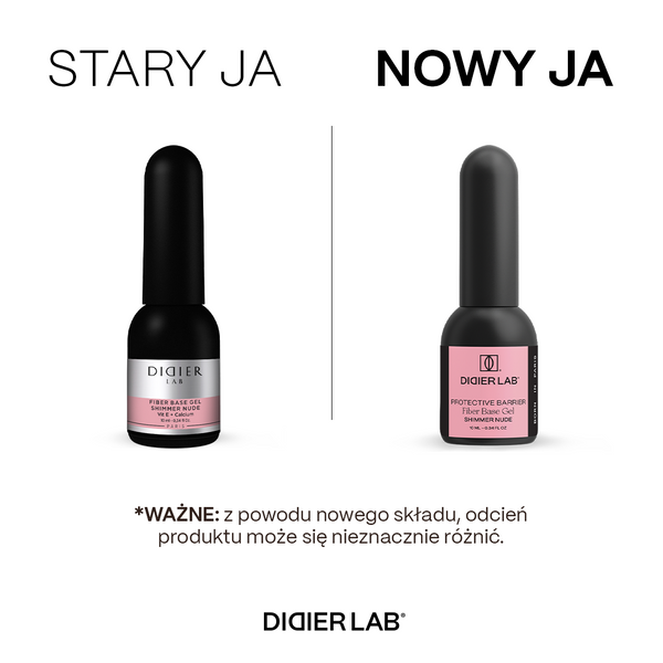 Regenerująca baza do hybryd i żeli Smart Fiber Base "Didier Lab", Shimmer Nude, 10ml