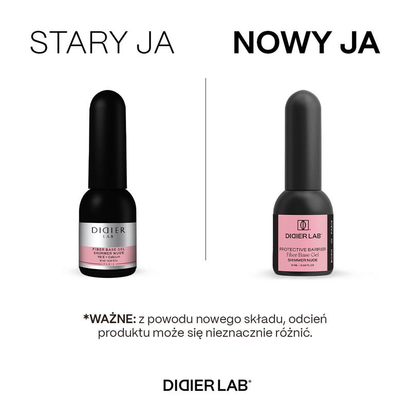 Regenerująca baza do hybryd i żeli Smart Fiber Base "Didier Lab", Shimmer Nude, 10ml