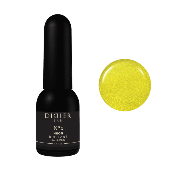 Żółty lakier hybrydowy z efektem Flash Brillant Neon No 2, Didier Lab, 8ml