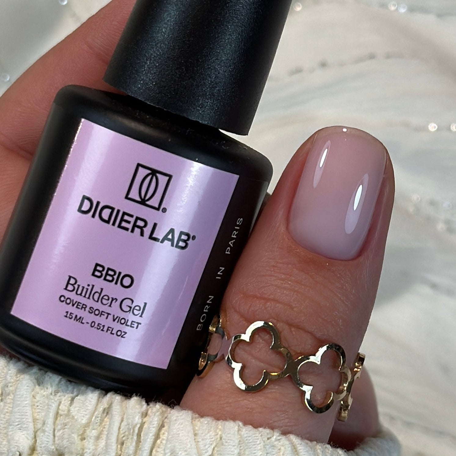 BBIO Żel budujący w butelce "Didier Lab", Soft Violet, 15ml