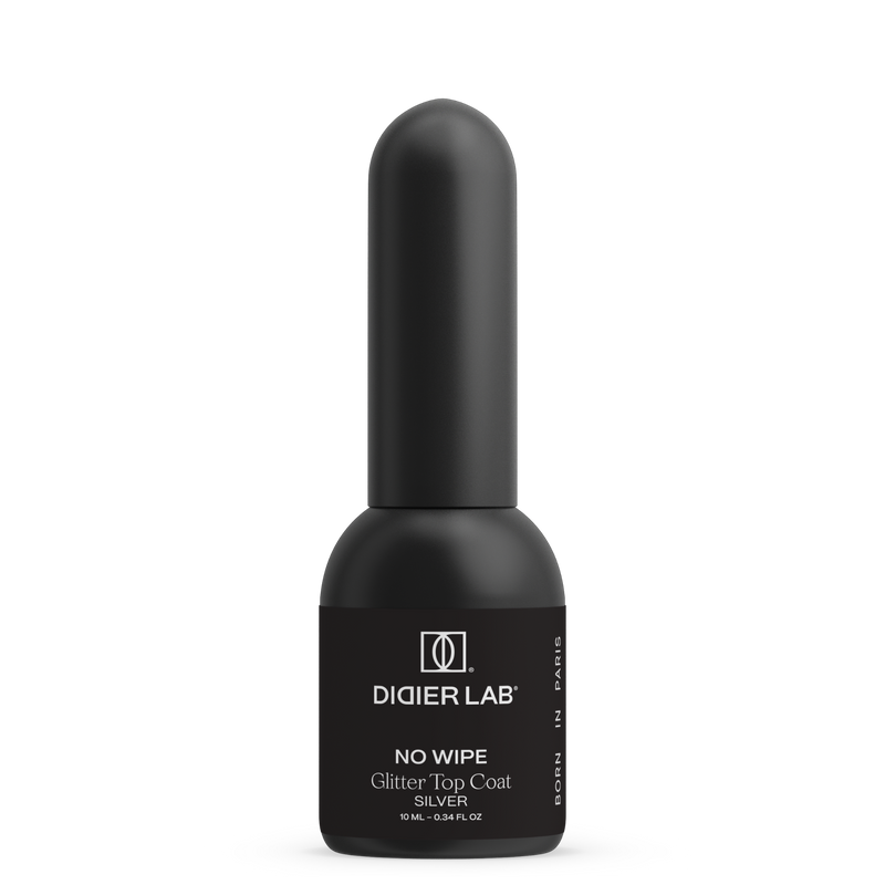 Top Coat No Wipe, Glitter Silver, Didier Lab, 10ml