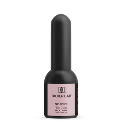 Mleczny top hybrydowy TOP COAT NO WIPE Didier Lab, milky pink, 10ml