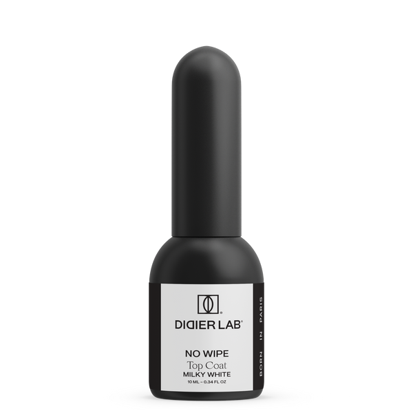 Mleczny top hybrydowy TOP COAT NO WIPE Didier Lab, milky white, 10ml