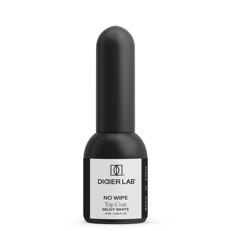 Mleczny top hybrydowy TOP COAT NO WIPE Didier Lab, milky white, 10ml