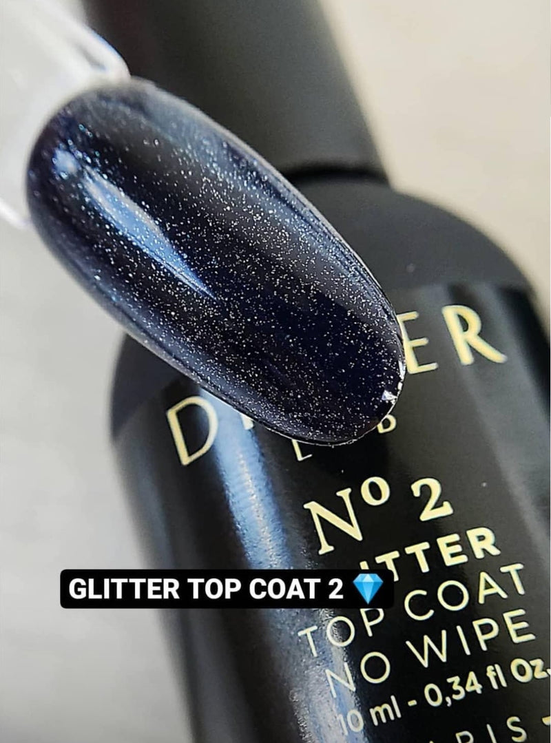Glitter Top coat No Wipe No 2, Didier Lab, 10ml
