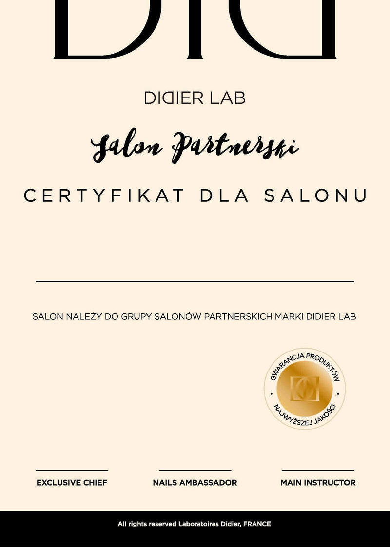 Certyfikat Salonu Partnerskiego - Didier Laboratoires